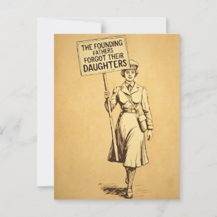 Carte Postale Les Pères Fondateurs Ont Oublié Leurs Filles