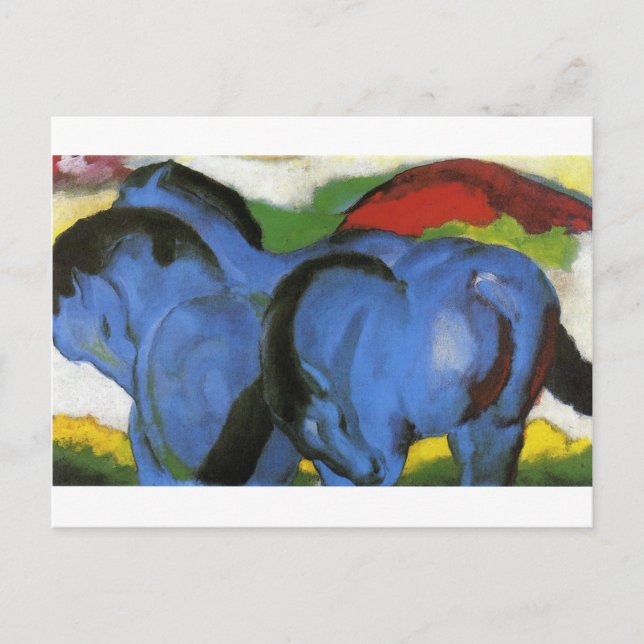 Carte Postale Les petits chevaux bleus de Franz Marc (Devant)