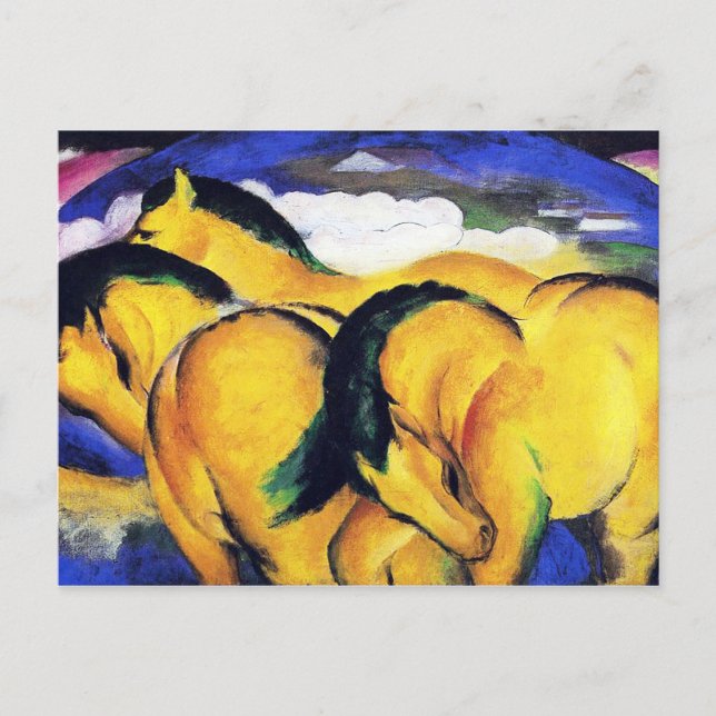 Carte Postale Les petits chevaux jaunes de Franz Marc (Devant)