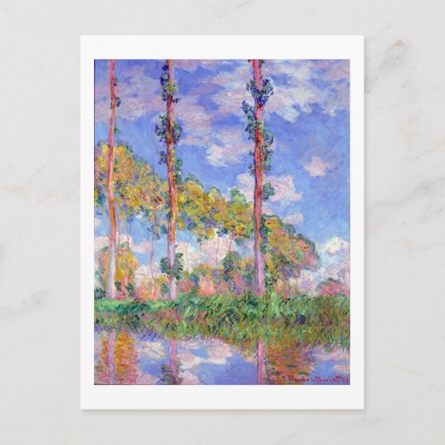Carte Postale Les peupliers au soleil, Monet (Devant)