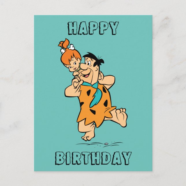 Carte Postale Les Pierrafeu | Fred & Pebbles Flintstone (Devant)