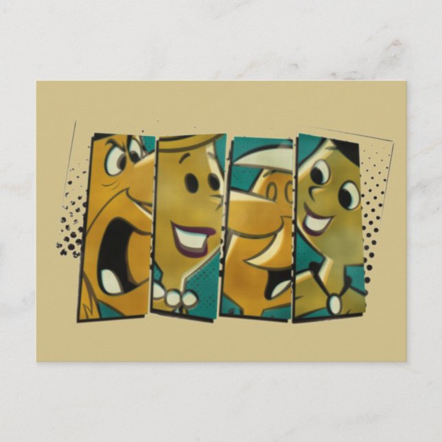 Carte Postale Les Pierrafeu | Panneaux de caractères Retro Comic (Devant)