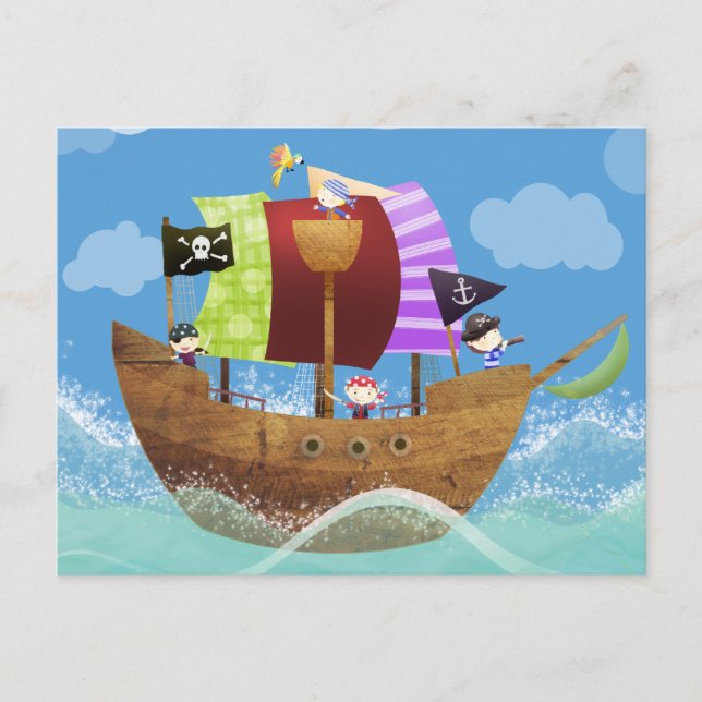 Carte Postale les pirates font des cadeaux (Devant)