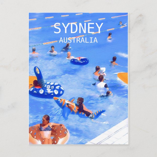 Carte Postale Les piscines de Sydney Voyage art numérique (Devant)