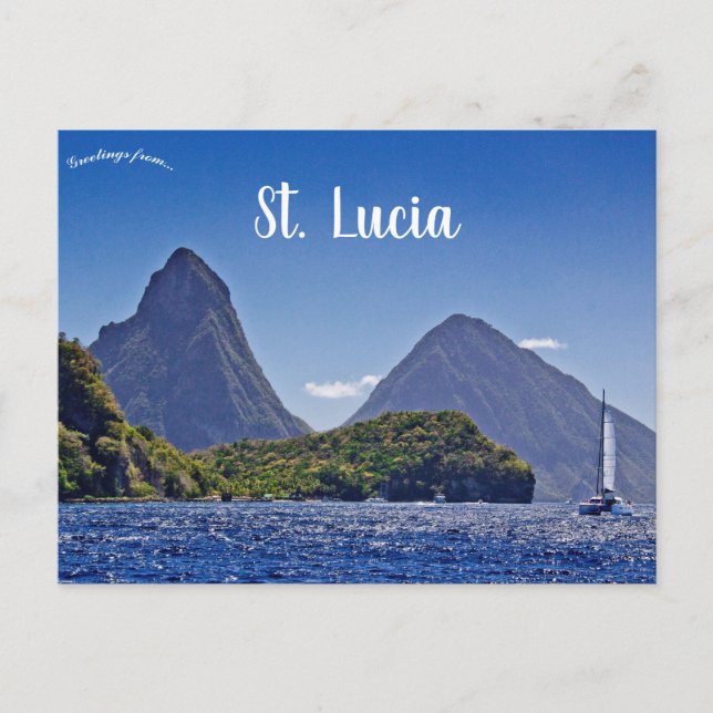 Carte Postale Les Pitons à Sainte-Lucie (Devant)