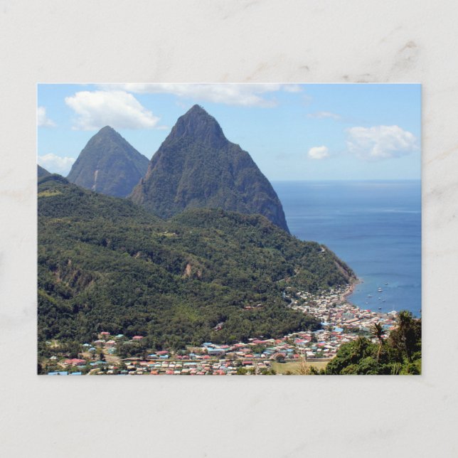 Carte Postale Les Pitons et la Soufrière (Devant)