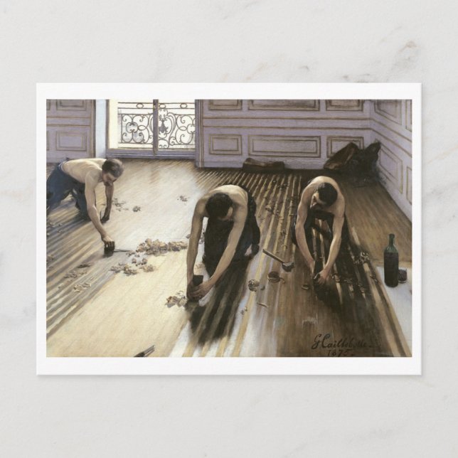 Carte Postale Les planeuses de parquet, 1875 (Devant)