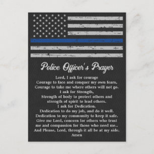 Carte Postale Les policiers prient Mince Ligne Bleue