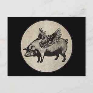Carte Postale Les porcs pourraient voler
