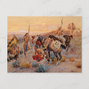 Carte Postale Les premières traces de Wagon de Charles M. Russel