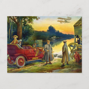 Carte Postale Les premiers jours de l'automobile 1910