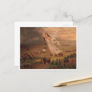 Carte Postale Les progrès américains, John Gast 1872