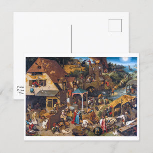 Carte Postale Les proverbes hollandais Pieter Bruegel l'Ancien