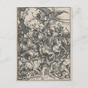 Carte Postale Les quatre cavaliers de l'Apocalypse par Durer