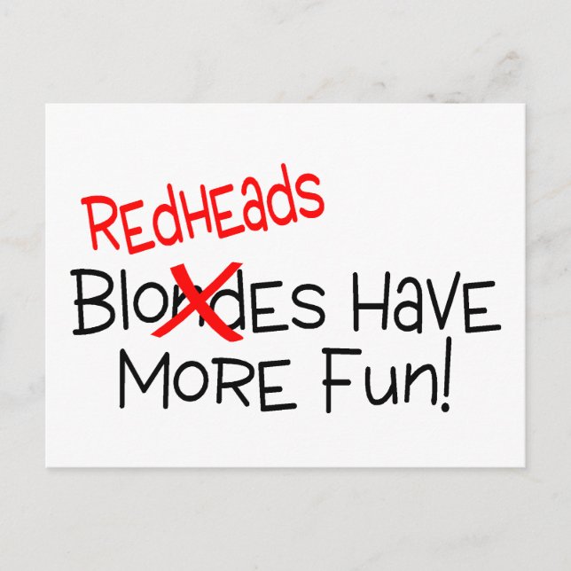 Carte Postale Les Redheads ont plus de plaisir (Devant)