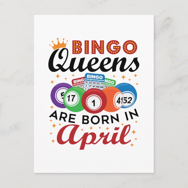 Carte Postale Les reines de bingo naissent en avril (Devant)