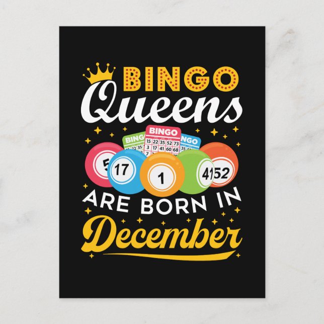 Carte Postale Les Reines de Bingo naissent en Décembre Femmes An (Devant)