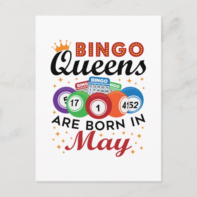 Carte Postale Les Reines de Bingo Naissent en Mai (Devant)