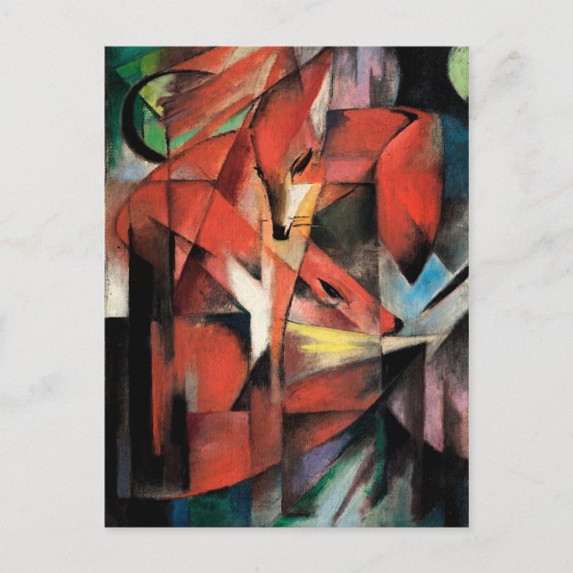 Carte Postale Les renards de Franz Marc (1913) (Devant)