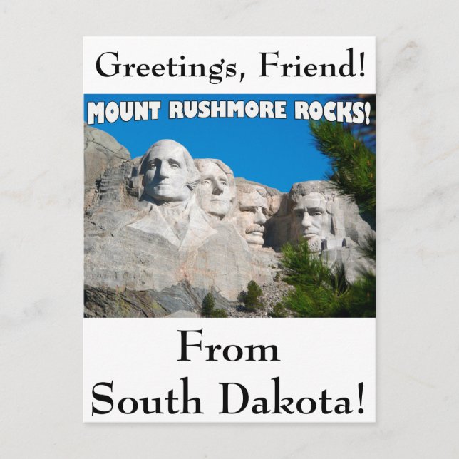 Carte Postale Les Rochers Du Mont Rushmore ! Mont Rushmore, Dako (Devant)