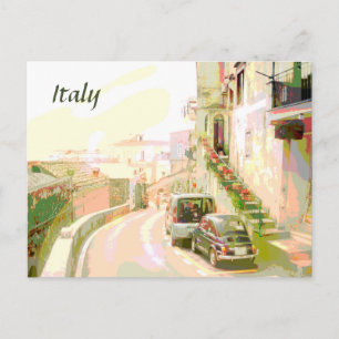 Carte Postale Les rues de derrière de l'Italie style affiche de