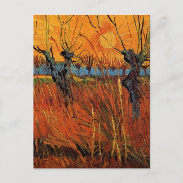 Carte Postale Les saules au coucher du soleil par Vincent van Go (Devant)