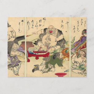 Carte Postale Les sept dieux chanceux de Yoshitoshi (détail)