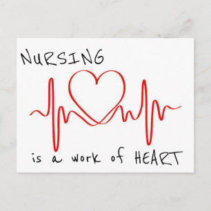 Carte Postale Les soins infirmiers sont une oeuvre de coeur