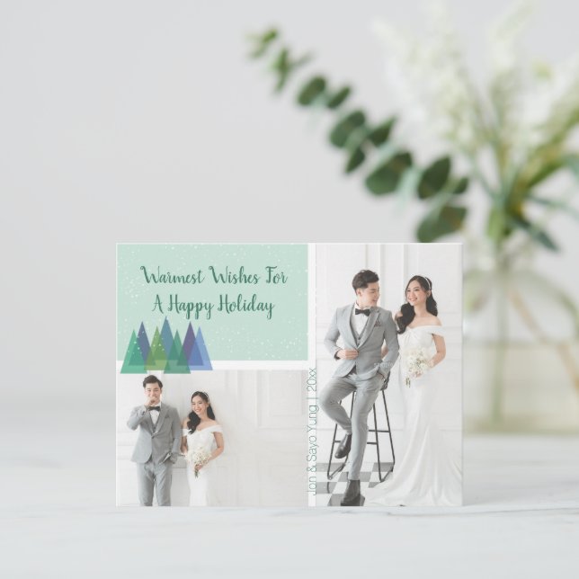 Carte Postale Les souhaits les plus chauds Moderne Turquoise | 2 (Debout devant)