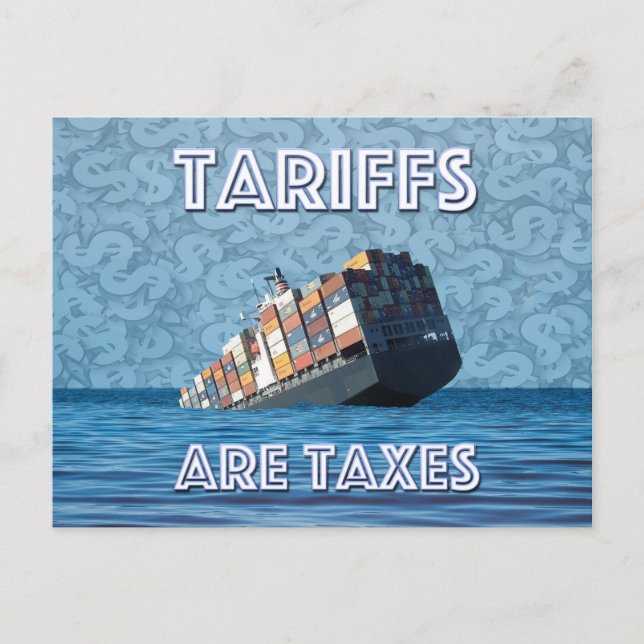 Carte Postale Les taxes sont des taxes guerre commerciale (Devant)
