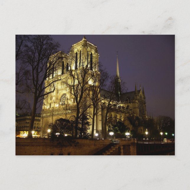 Carte Postale Les tours de Notre Dame la nuit, Paris (Devant)