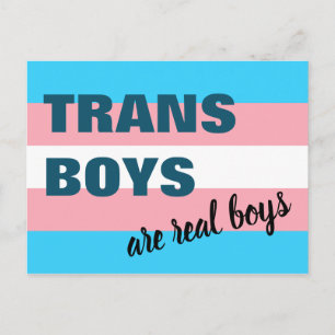 Carte Postale Les trans sont de vrais garçons Drapeau Transgenre