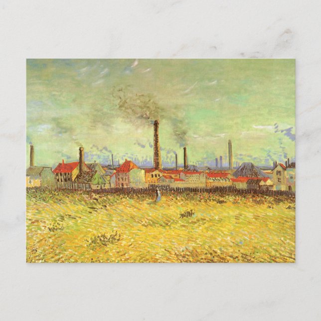Carte Postale Les usines à Asnieres par Vincent van Gogh (Devant)