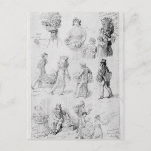 Carte Postale Les vendeurs de rue de Londres : Les cris de Londr
