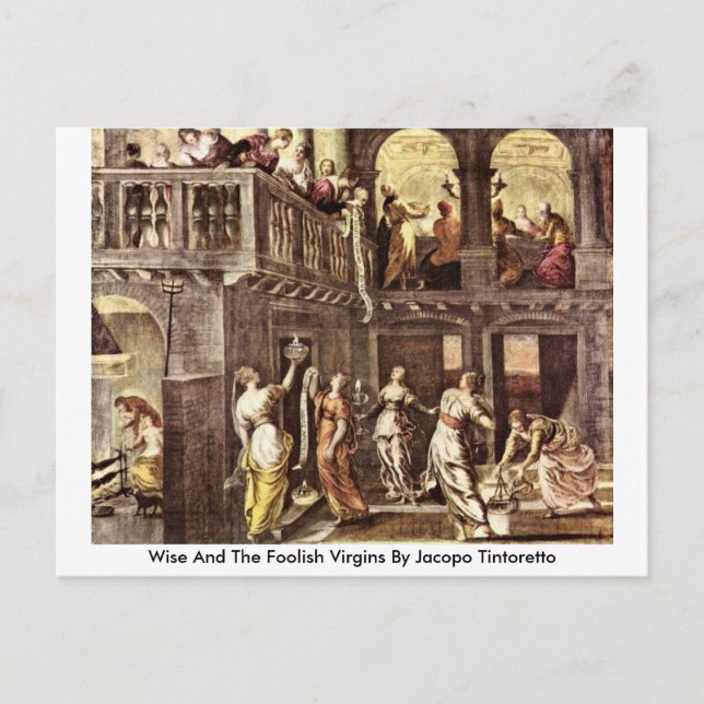 Carte Postale Les Vierges Sages Et Foolish De Jacopo Tintoretto (Devant)