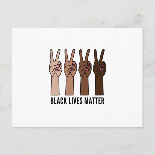 Carte Postale Les vies noires ont leur importance, les mains des (Devant)
