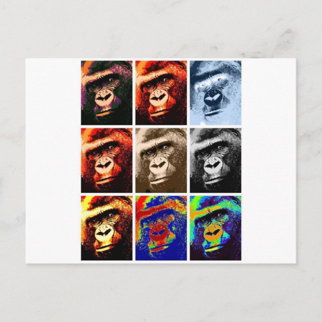 Carte Postale Les visages de Gorilla (Devant)
