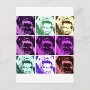 Carte Postale Les visages de Gorilla Pop Art