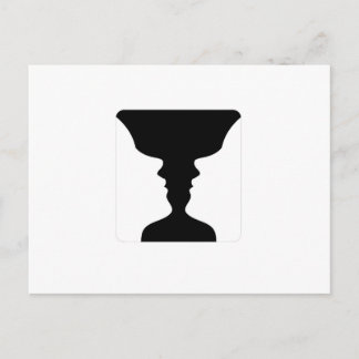 Carte Postale Les visages ou l'illusion de vase de deux visages