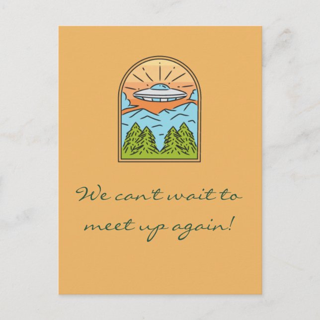 Carte Postale Les visiteurs de l'espace OVNI de vaisseau spatial (Devant)