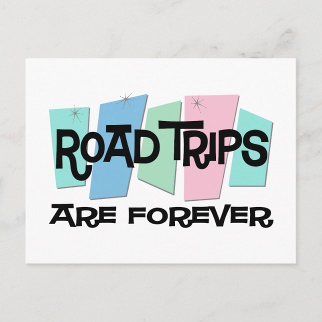 Carte Postale Les Voyages Sur Route Sont Pour Toujours (Devant)