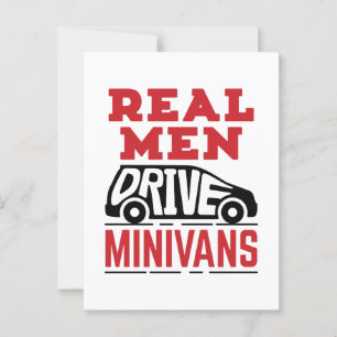 Carte Postale Les vrais hommes conduisent des mini-fourgons