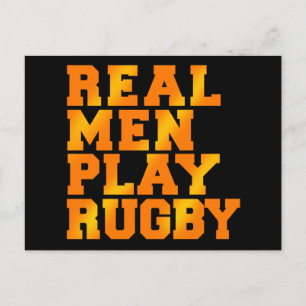 Carte Postale Les vrais hommes jouent au rugby