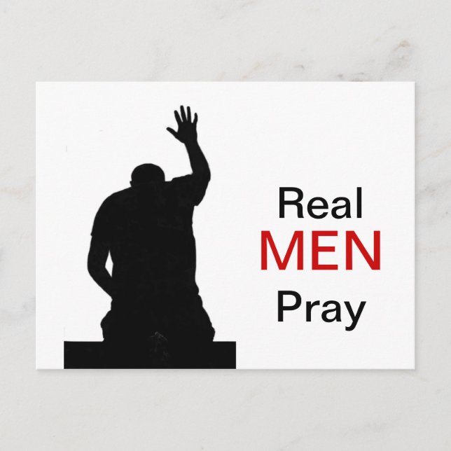 Carte Postale Les vrais hommes prient (Devant)