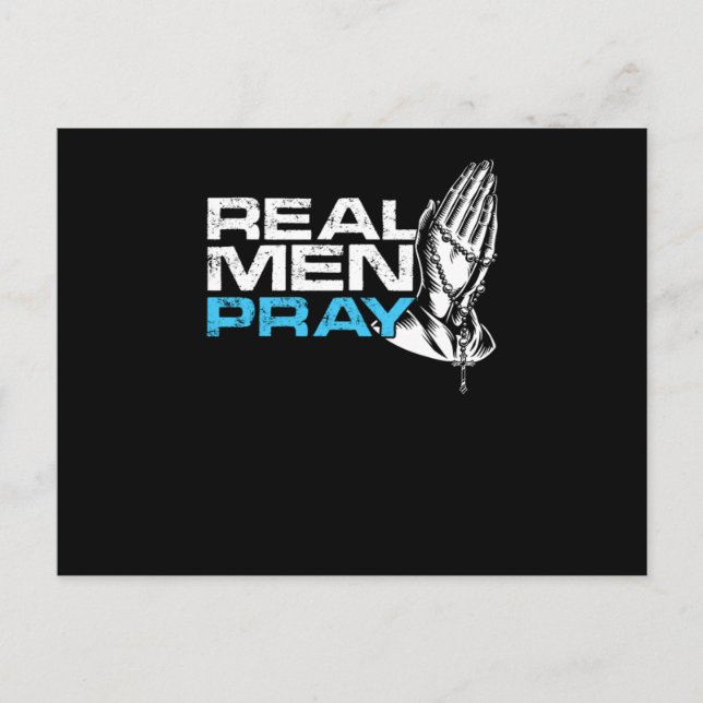 Carte Postale Les vrais hommes prient Religion Foi Eglise Dieu G (Devant)