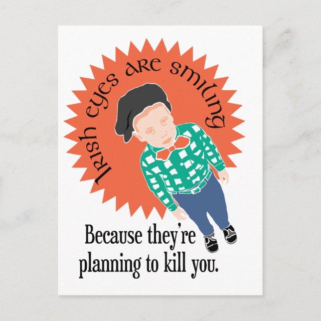 Carte Postale Les Yeux Irlandais sourient... (Devant)