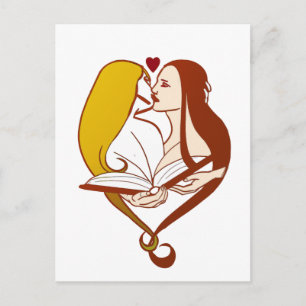 Carte Postale Lesbian Romance Sepia