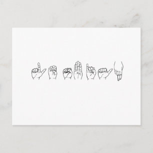 Carte Postale Lesbienne en langue des signes