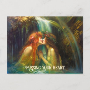 Carte Postale Lesbiennes en chute d'eau