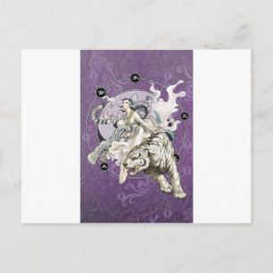 Carte Postale L'esprit chinois du tigre avec l'élément chinois